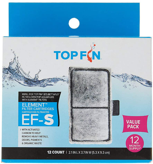 Top Fin EF-S Element Aquarium Filter Cartridges - 12Pk Animals & Pet Supplies > Pet Supplies > Fish Supplies > Aquarium Filters Top Fin   