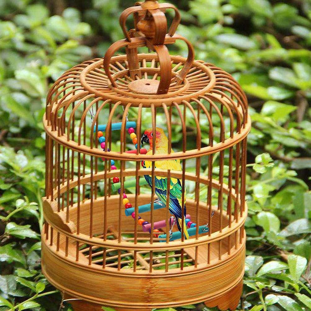 Bonaweite Bird Parrot Toys, Naturals Rope Colorful Step Ladder Swing Bridge for Pet Trainning Playing, Flexible Birds Cage Accessories Decoration for Cockatiel Conure Parakeet Animals & Pet Supplies > Pet Supplies > Bird Supplies > Bird Cage Accessories Bonaweite   