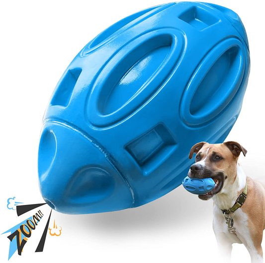 EASTBLUE Squeaky Dog Toys for Aggressive Chewers: Rubber Puppy Chew Ball with Squeaker, Almost Indestructible and Durable Pet Toy for Medium and Large Breed Animals & Pet Supplies > Pet Supplies > Dog Supplies > Dog Toys EASTBLUE Blue  