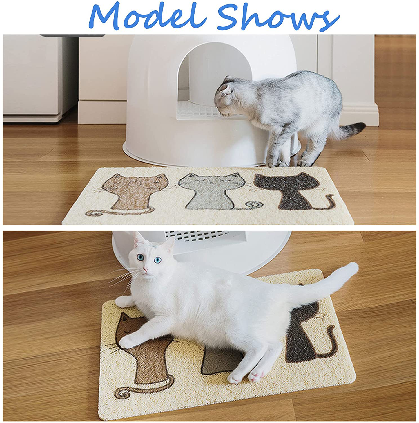 Cat Litter Mat, Cute Kitty Food Feeding Catching Placemat, Durable Pet Litter Rug for Cats, Dogs, Comfortable Kitten Litter Trapping Pad, under Litter Box Mat Soft on Paws, Easy Clean Scatter Control Animals & Pet Supplies > Pet Supplies > Cat Supplies > Cat Litter Box Mats DORA BRIDAL   