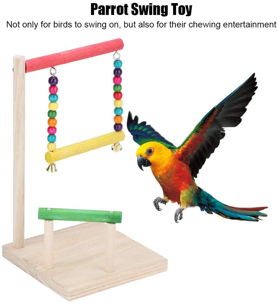 TOPINCN Playstand, Wooden Bird Play Stand Cockatiel Playground Wood Perch Gym Bird Swing Toys Exercise Playgym Animals & Pet Supplies > Pet Supplies > Bird Supplies > Bird Gyms & Playstands TOPINCN   