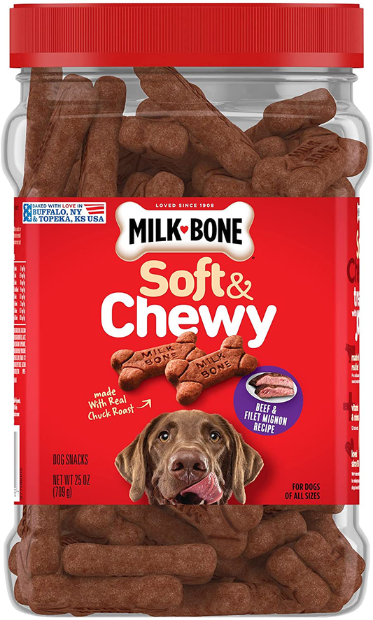 Milk-Bone Soft & Chewy Dog Treats with 12 Vitamins and Minerals Animals & Pet Supplies > Pet Supplies > Dog Supplies > Dog Treats Milk-Bone Beef 25 Ounce (Pack of 1) 