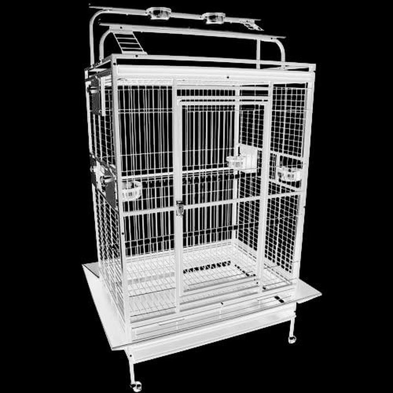 KING'S CAGES 8004030 Parrot CAGE 40X30X72 Play Pen Bird Cages Toy Cockatoo Macaw Animals & Pet Supplies > Pet Supplies > Bird Supplies > Bird Toys King's Cages WHITE  