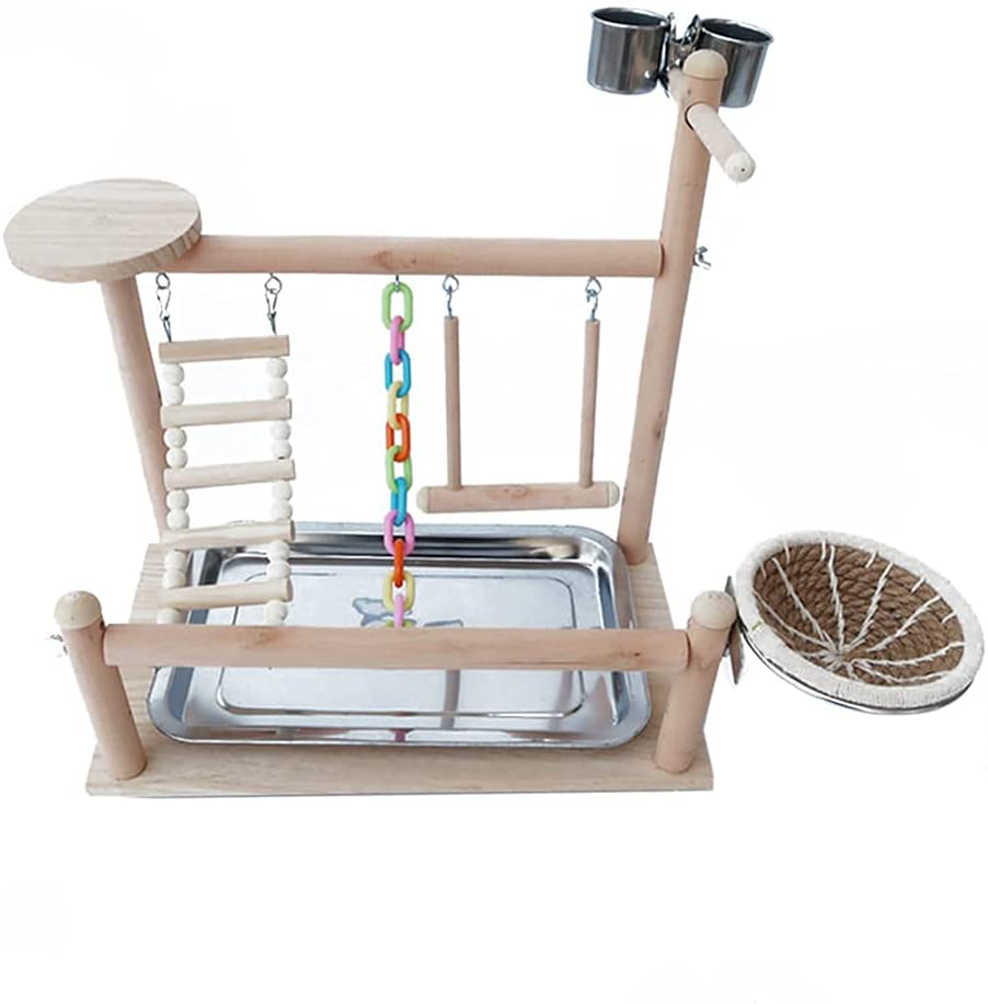 M I a Parrots Playstand Birds Perch Stand Play Gym Cockatiel Playpen Bridges Swings Food Bowl Parakeet Breeding Box for African Grey Conures Cockatoos Parrotlets Animals & Pet Supplies > Pet Supplies > Bird Supplies > Bird Gyms & Playstands M I A   