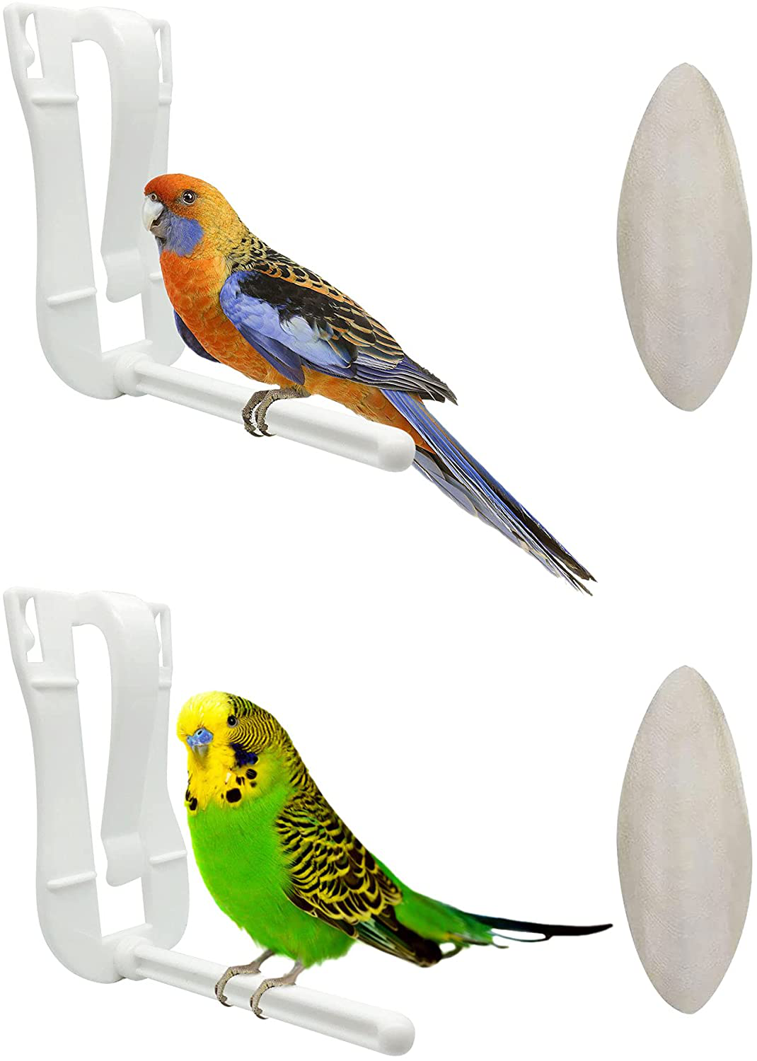 Ulobey Bird Food Holder with 2 Cuttlebone, Bird Feeding Holder Plastic Bird Cage Feeder with Stand, Vegetable Fruits Cuttlebone Holder for Parrot Budgies Parakeet Cockatiel Conure Chicken Animals & Pet Supplies > Pet Supplies > Bird Supplies > Bird Cage Accessories Ulobey clip with stand  