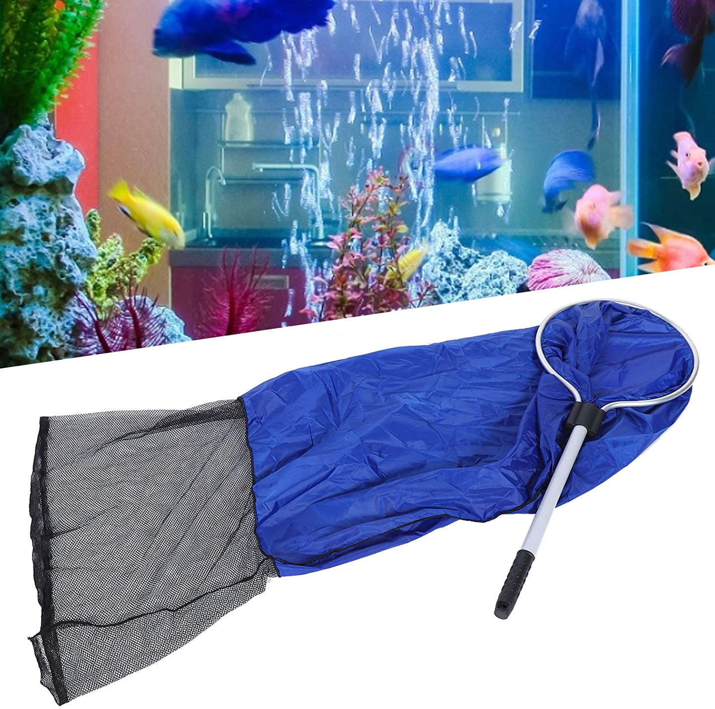 Pssopp Fishing Net Aquarium Waterproof Soft Fishing Net Long Knotless Netting Koi Tansfer Mesh for Medium Large Fish Animals & Pet Supplies > Pet Supplies > Fish Supplies > Aquarium Fish Nets Pssopp   