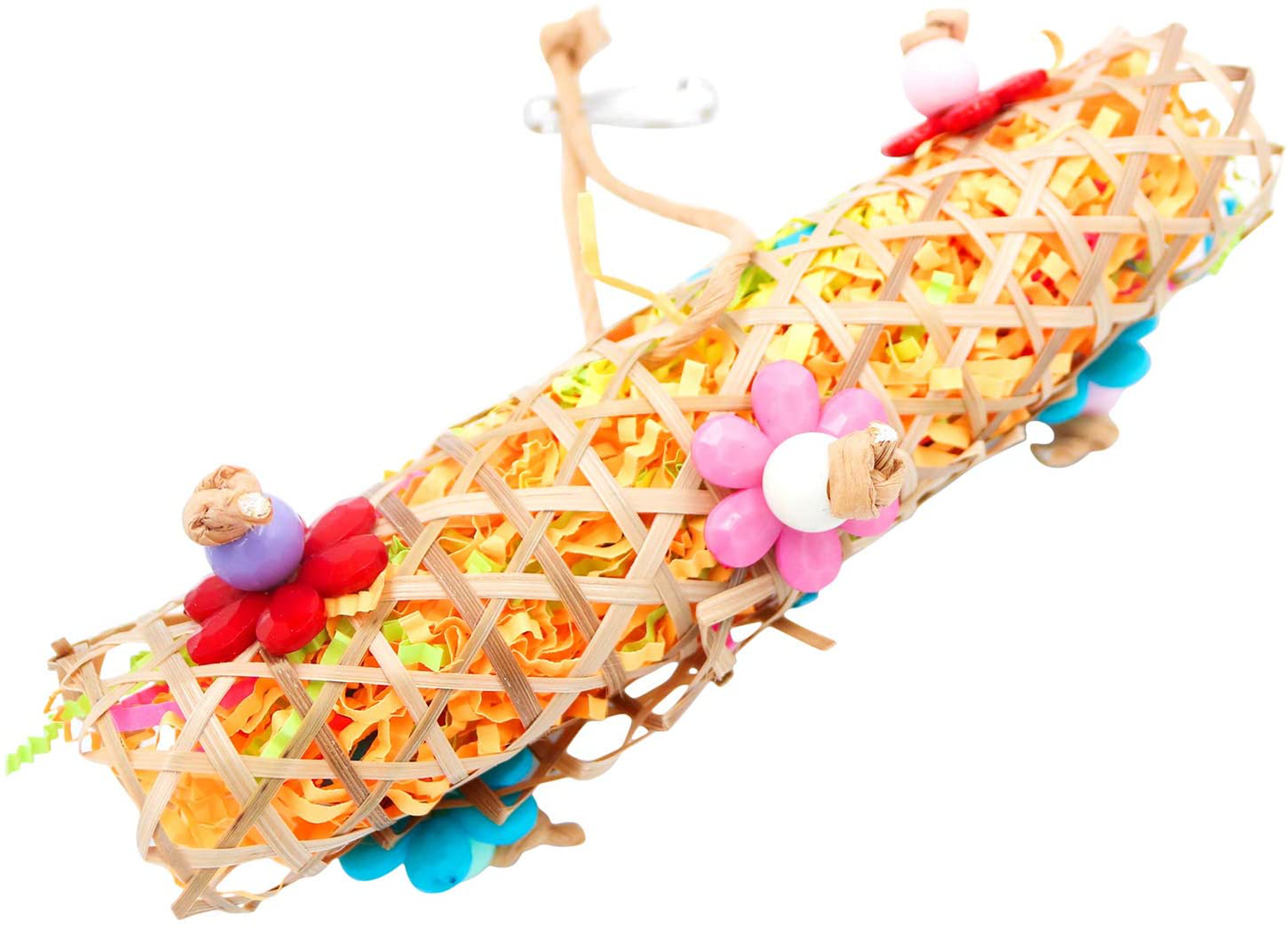 Bac-Kitchen Parrot Cage Toys Bird Swing Toys Parrot Shredder Toy Shred Foraging Hanging Cage Toy Wood Beads Bells Wooden Hammock Hanging Toys for Budgie Lovebirds Conures Parakeet Animals & Pet Supplies > Pet Supplies > Bird Supplies > Bird Cage Accessories Bac-kitchen   