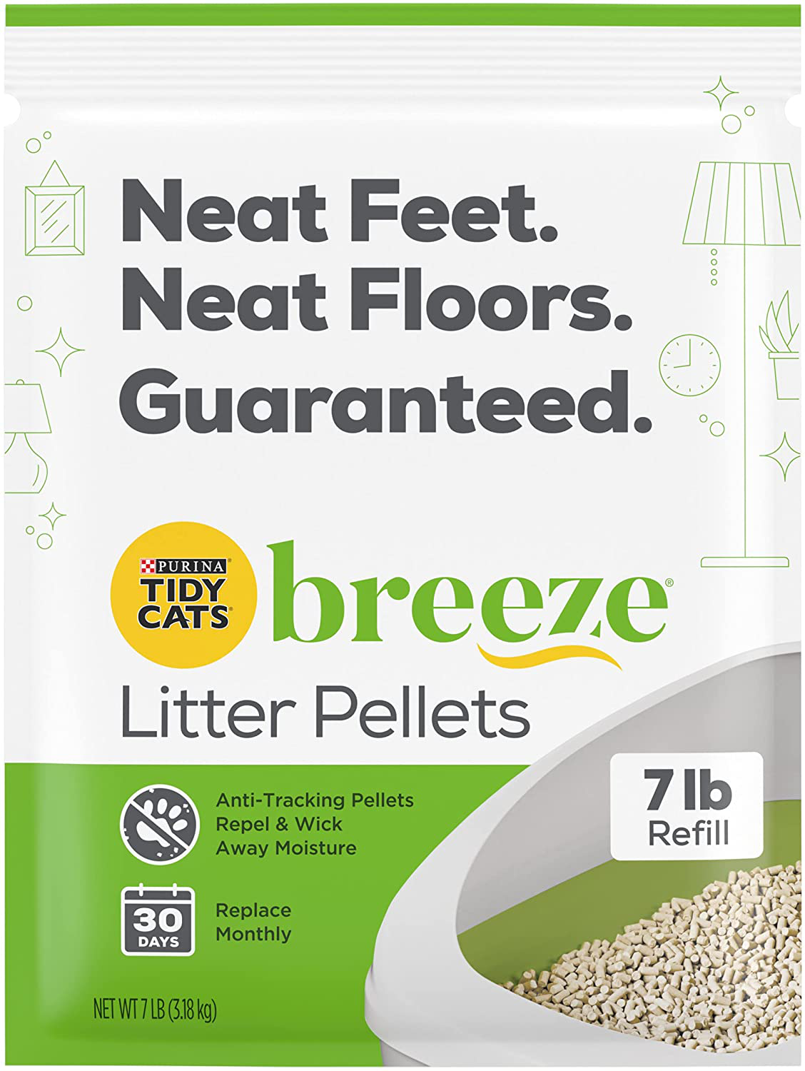 Purina Tidy Cats Breeze Refill Litter Pellets, 7 Pound (Pack of 4)