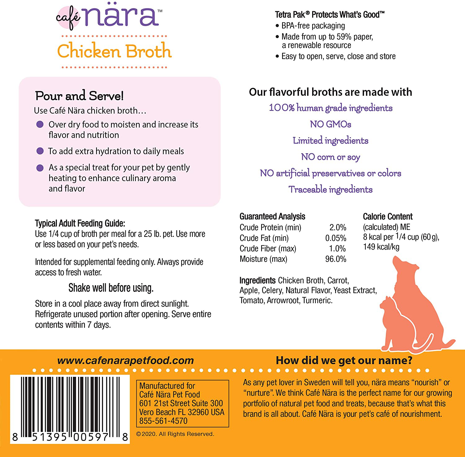 Café Nara Broth Meal Topper for Dogs and Cats- 1.1 Lbs. Animals & Pet Supplies > Pet Supplies > Cat Supplies > Cat Treats Café Nara   