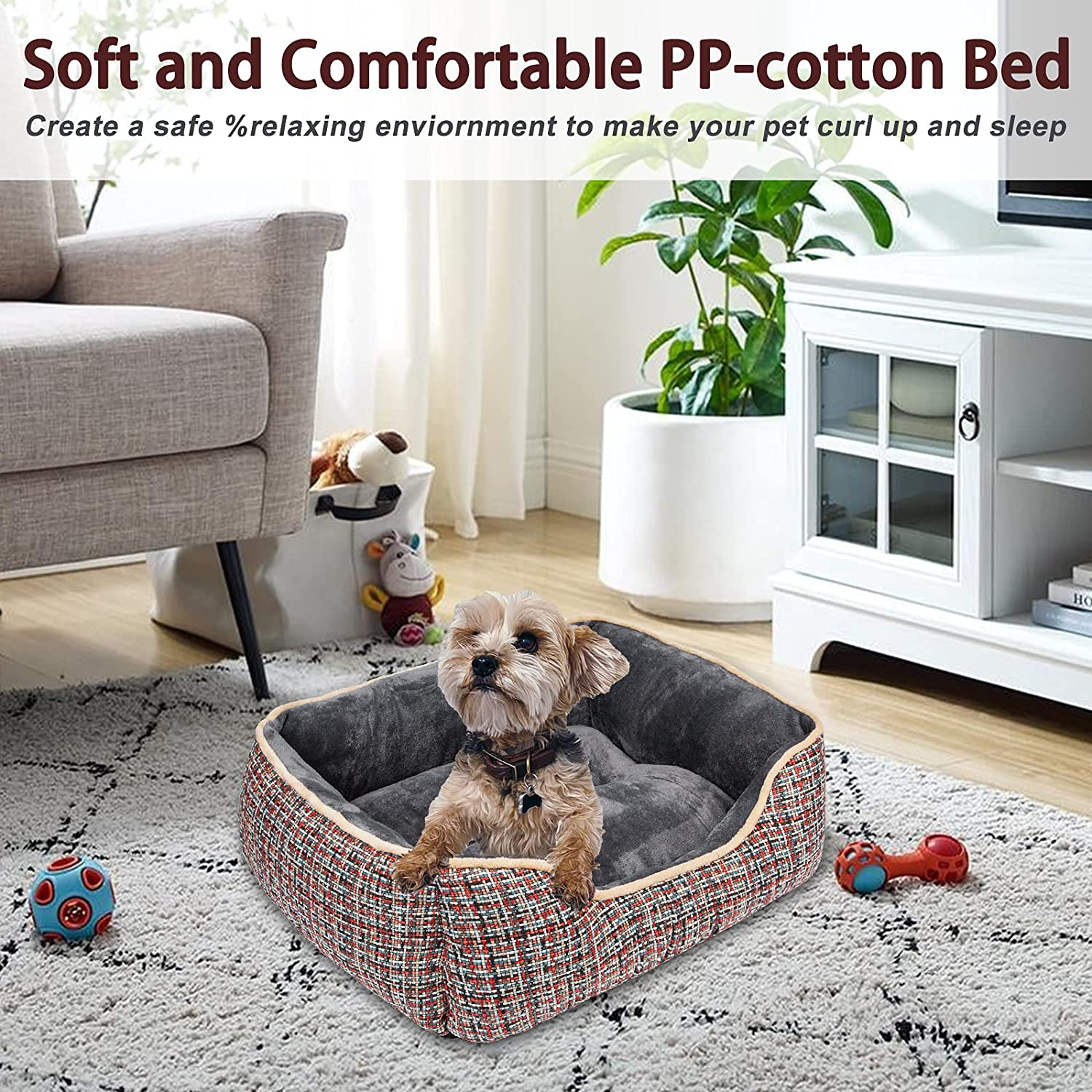 JOEJOY Dog Bed Crate Pad, Ultra Soft Calming Washable Anti-Slip Mattre –  KOL PET