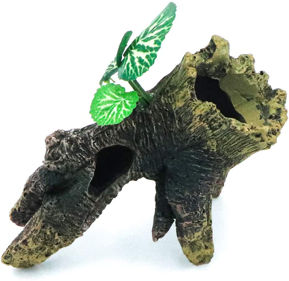 HRRIVE Aquarium Tree Stump Hollow Rocks for Fish Tank Decoration, Reptile Climbing Tree Stump Snake Hides for Terrarium Habitat Decor Animals & Pet Supplies > Pet Supplies > Reptile & Amphibian Supplies > Reptile & Amphibian Habitat Accessories HRRIVE   