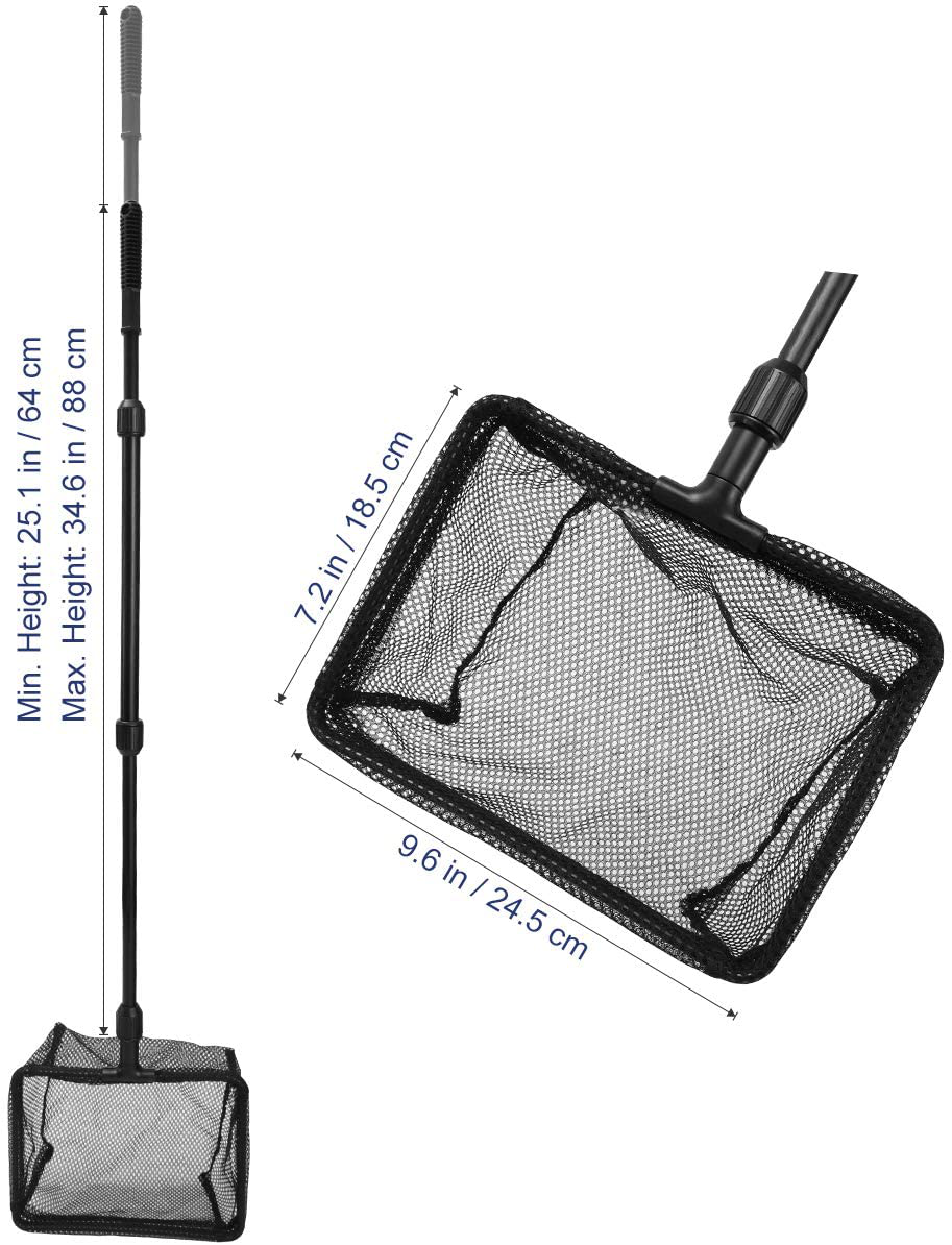 Extendable Fishing Net Plastic Pole Handle Telescopic Landing Net Tuck Net for Fish Tank Lakes Ponds (Size S), Size: Small