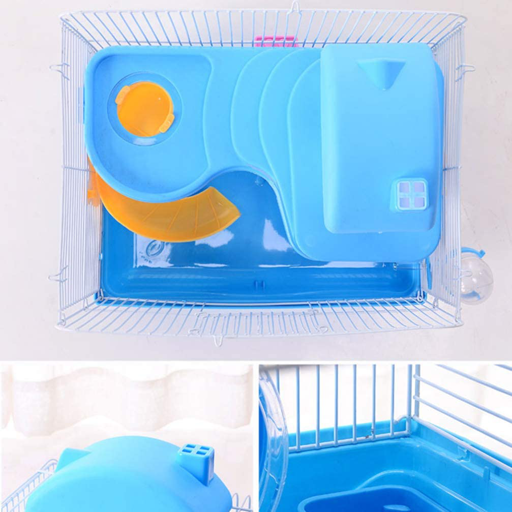 VOSAREA Hamster Cage Gerbil Haven Habitat Small Animal Cage Includes Play Slide Exercise Wheel Hamster Hide- Out Water Bottle (Light Blue) Animals & Pet Supplies > Pet Supplies > Small Animal Supplies > Small Animal Habitats & Cages VOSAREA   