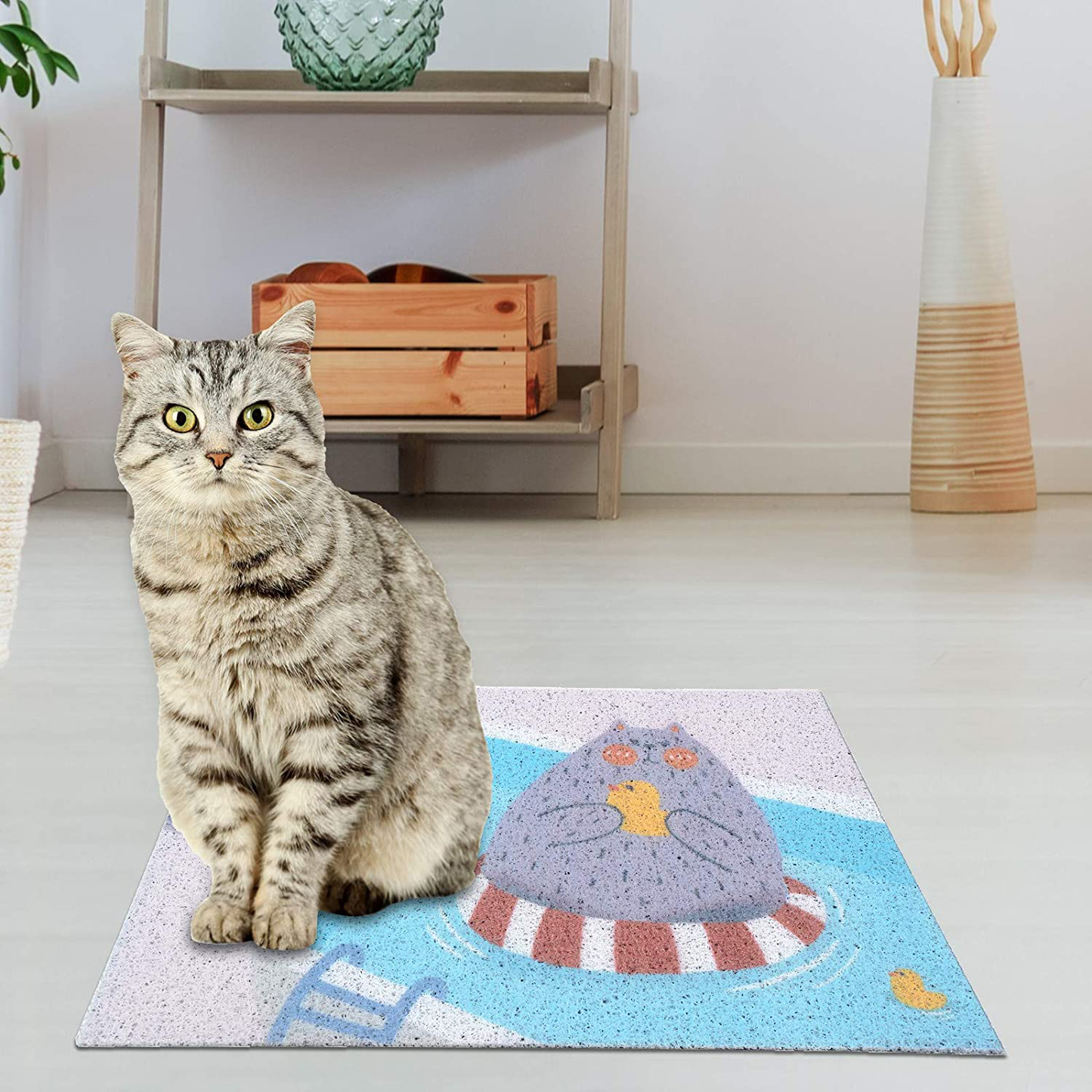 Cat Litter Mat,Cute Cartoon Pattern Small Cat Litter Mats for Floor Litter Trapping Mat Kitty Scatter Control Rug Durable Pet Litter Rugs for Cats Kitten Puppy Dogs Rabbits Scratch Proof,19.7"X13.8" Animals & Pet Supplies > Pet Supplies > Cat Supplies > Cat Litter Box Mats GOURIDA   