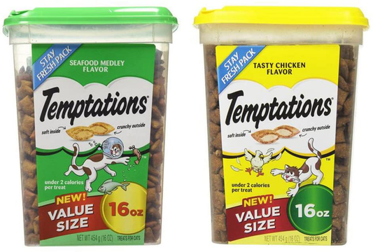 Value Size Temptations Treats for Cats Bundle: Seafood Medley Flavor (16 Oz) and Tasty Chicken Flavor (16 Oz) Animals & Pet Supplies > Pet Supplies > Cat Supplies > Cat Treats Mars Petcare   