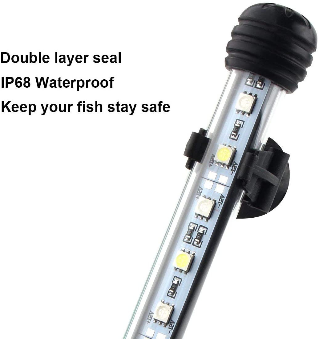 LED Aquarium Light, 15 Inches Fish Tank Light White Color Underwater Light Submersible Crystal Glass Lights Animals & Pet Supplies > Pet Supplies > Fish Supplies > Aquarium Lighting Clever sprouts   