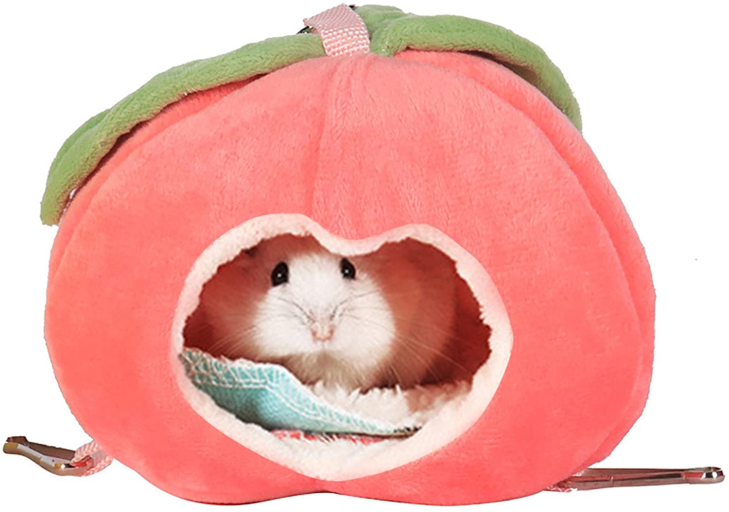 FUAMEY Small Animal Beds Winter Warm Cotton Nest, Hanging Sleeping Cave Cozy Portable Bag Tent for Guinea Pig Hamster Chinchilla, Removable Washable Mat Cage Accessories Animals & Pet Supplies > Pet Supplies > Small Animal Supplies > Small Animal Habitat Accessories FUAMEY Pink  