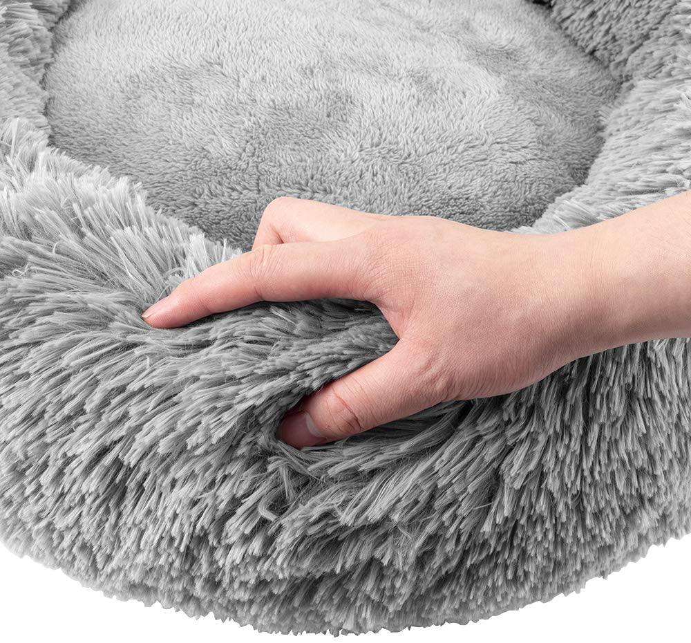 Uozzi Bedding Plush Faux Fur round Pet Dog Bed Cat Bed, Comfortable Fuzzy Donut Cuddler Cushion Soft Shaggy and Warm for Winter 22" / 55Cm Animals & Pet Supplies > Pet Supplies > Cat Supplies > Cat Beds UOZZI BEDDING   