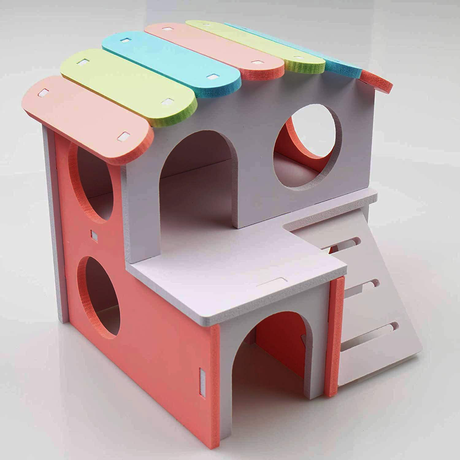 Hamster Cage,Small Animal Habitats Luxury House for Indoor,Double Layer Platform Large Hutch with Ladder 6 Inches Tall,Bunny Gerbil Chinchilla Accessories,Easy to Assemble Animals & Pet Supplies > Pet Supplies > Small Animal Supplies > Small Animal Habitats & Cages Yagamii   