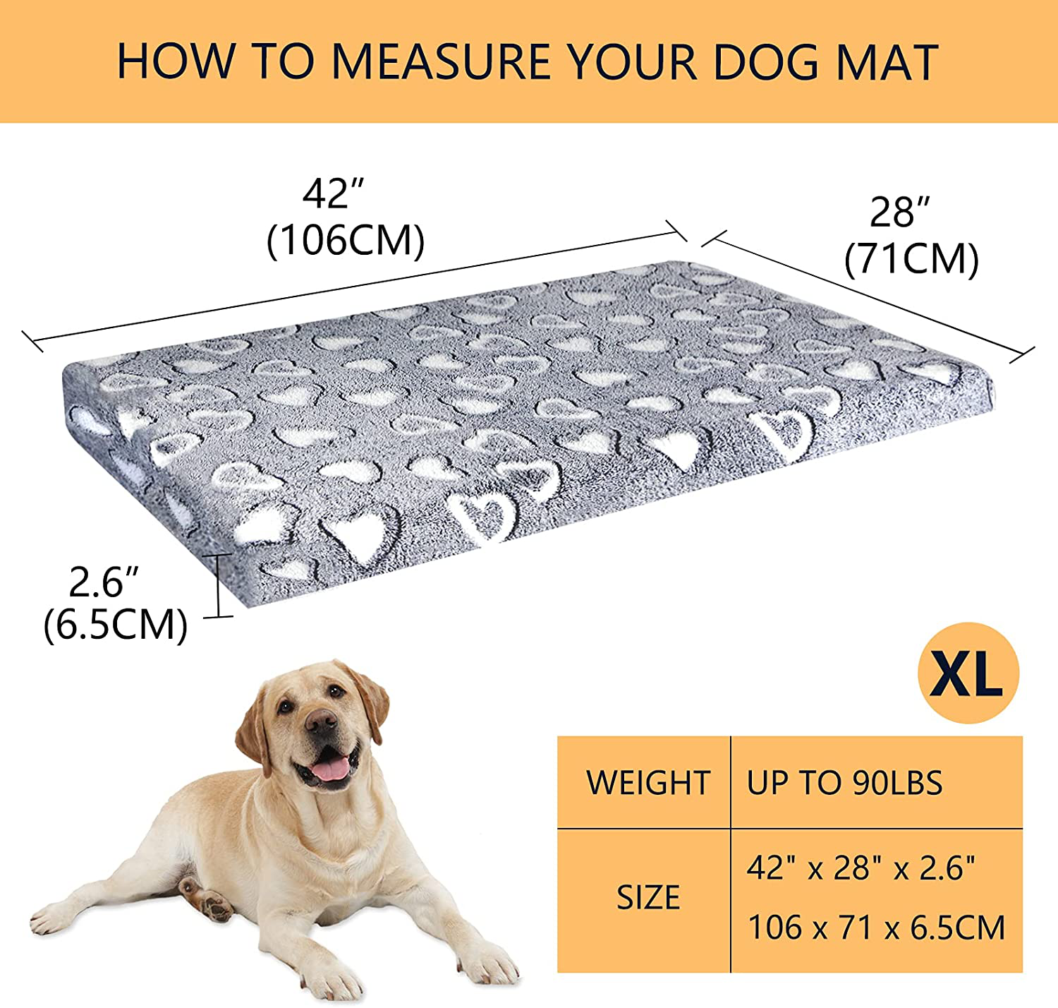 VANKEAN Dog Crate Mat Reversible(Warm and Cool), Stylish Pet Bed Mattress for Dogs, Water Proof Linings, Removable Machine Washable Cover, Firm Support Pet Pad for Small to Xx-Large Dogs, Grey Animals & Pet Supplies > Pet Supplies > Dog Supplies > Dog Beds VANKEAN   