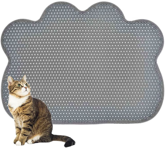 Mat Litter Cat, Cat Litter Mats Quality Cat Litter Trap Mat Waterproof Urine Proof Kitty Litter Mat Easy Clean Scatter Control Traps Litter from Box Helps to Waste Less Litter on Floors Non-Slip Backing (24.4Inx18.1In, Grey) Animals & Pet Supplies > Pet Supplies > Cat Supplies > Cat Litter Box Mats NewL   