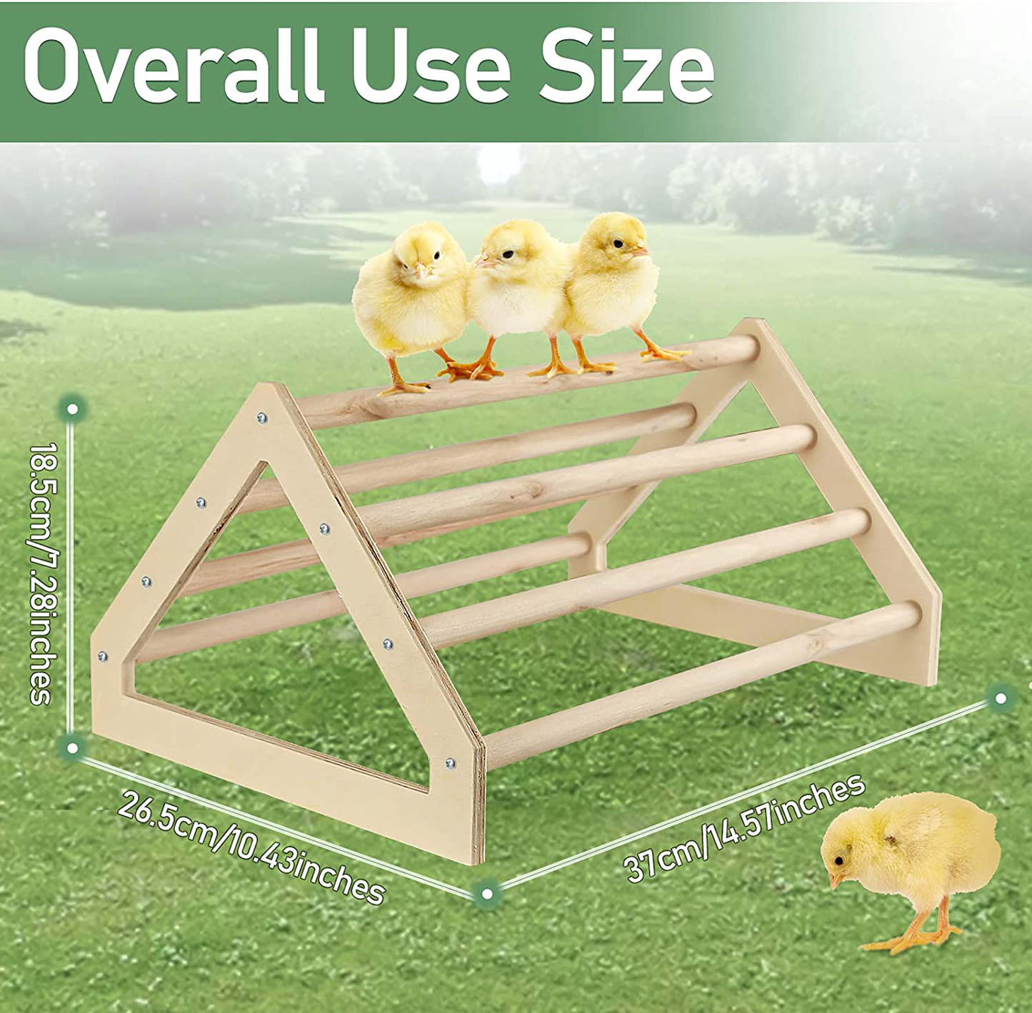 Bfttlity Handmade Chicken Roosting Bar Stand Sturdy Wooden Chick Parrot Perches Toy for Bird Parrot Hens (Frame Style) Animals & Pet Supplies > Pet Supplies > Bird Supplies > Bird Ladders & Perches Bfttlity   