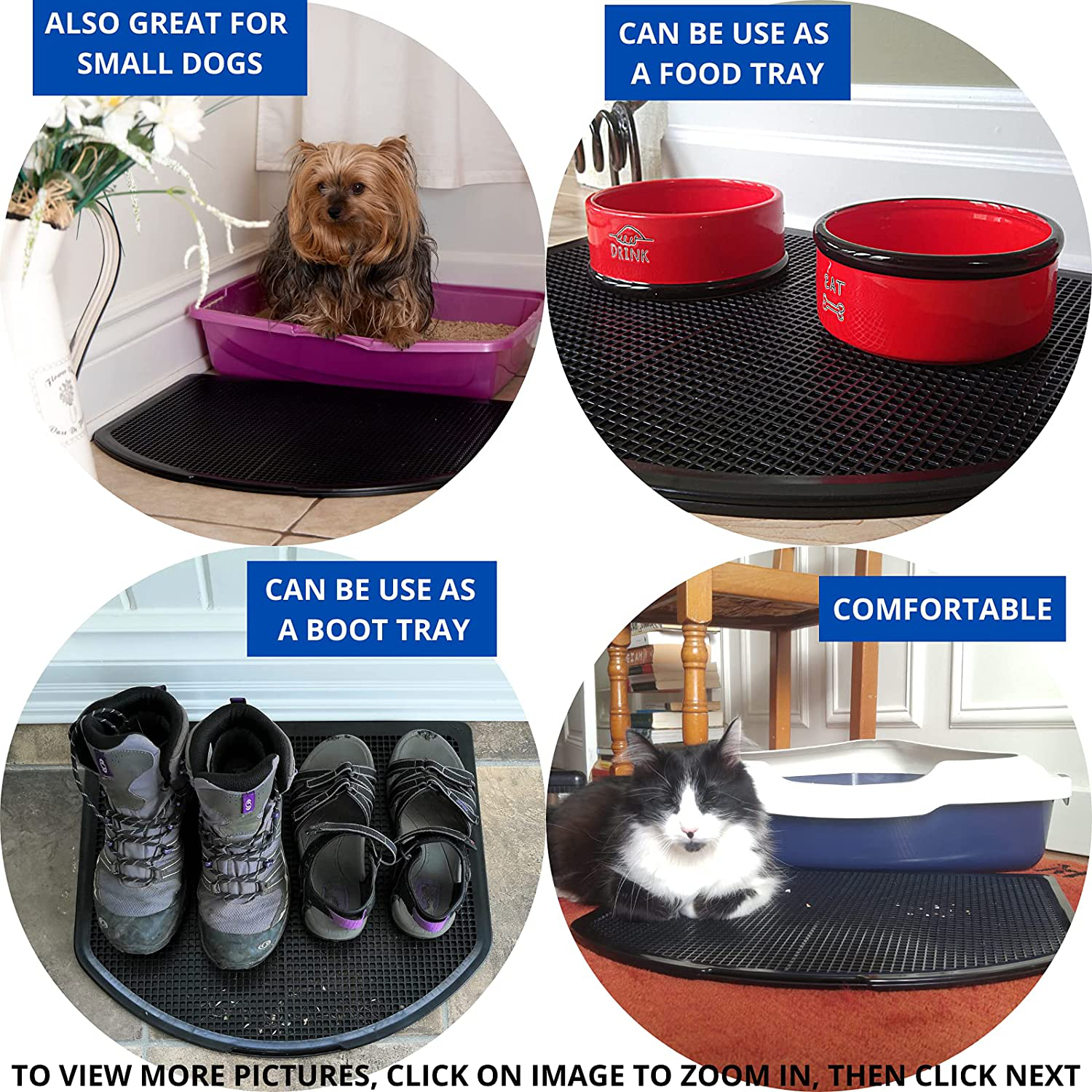 Dzelcat Spreadztrap Cat Litter Mat - Unique Disinfectable Plastic Litter Catcher Tray for Cats & Dogs - Waterproof Large Trapping Box Mat, Easy to Clean, Urine-Proof, Scatter Control, Food Mat 16"X19" Animals & Pet Supplies > Pet Supplies > Cat Supplies > Cat Litter Box Mats DzelCat SpreadZtrap   