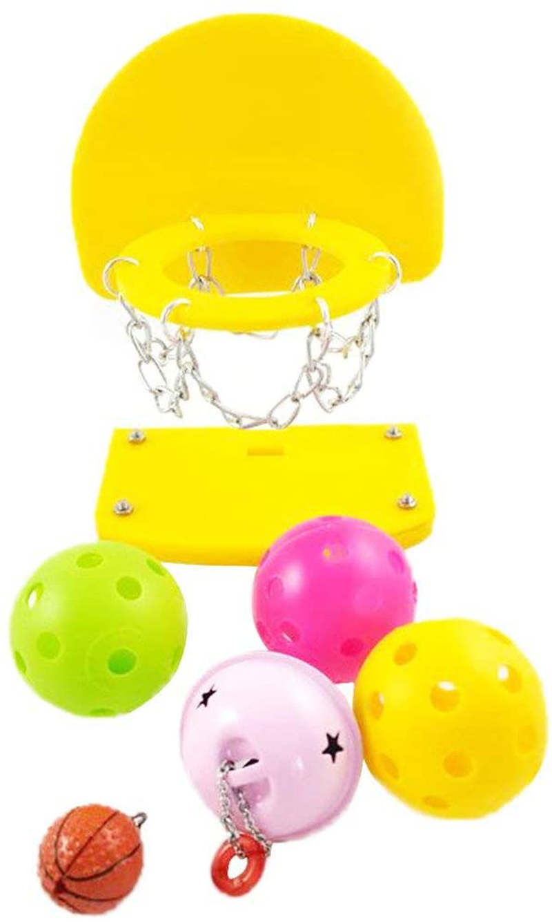 Mini Basketball Set Mini Basketball Stands Hoop Bird Basketball Game Desktop Table Bird Educational Intelligence Training Toy for Macaw African Greys Cockatoo Chew Bite Toy (Random Color) Animals & Pet Supplies > Pet Supplies > Bird Supplies > Bird Cages & Stands Hypeety S  