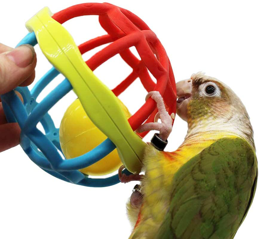 Bird Ball Foot Talon Toy for Chewing Training，Parrots Treat Tabletop Puzzle Ball Toy，Soft Rubber Bird Grinding Beak Ball，Bird Cage Playpen Gym Playground Decor for Cockatiels Conures African Grey Animals & Pet Supplies > Pet Supplies > Bird Supplies > Bird Gyms & Playstands QBLEEV   