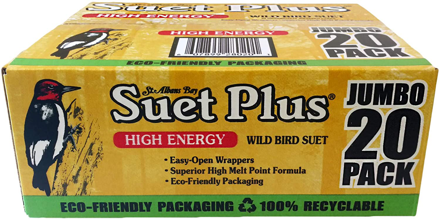 St. Albans Bay Suet plus High Energy Suet Cakes, 20 Pack of 11 Oz. Suet Cakes for Wild Birds Animals & Pet Supplies > Pet Supplies > Bird Supplies > Bird Treats ST. ALBANS BAY SUET PLUS   