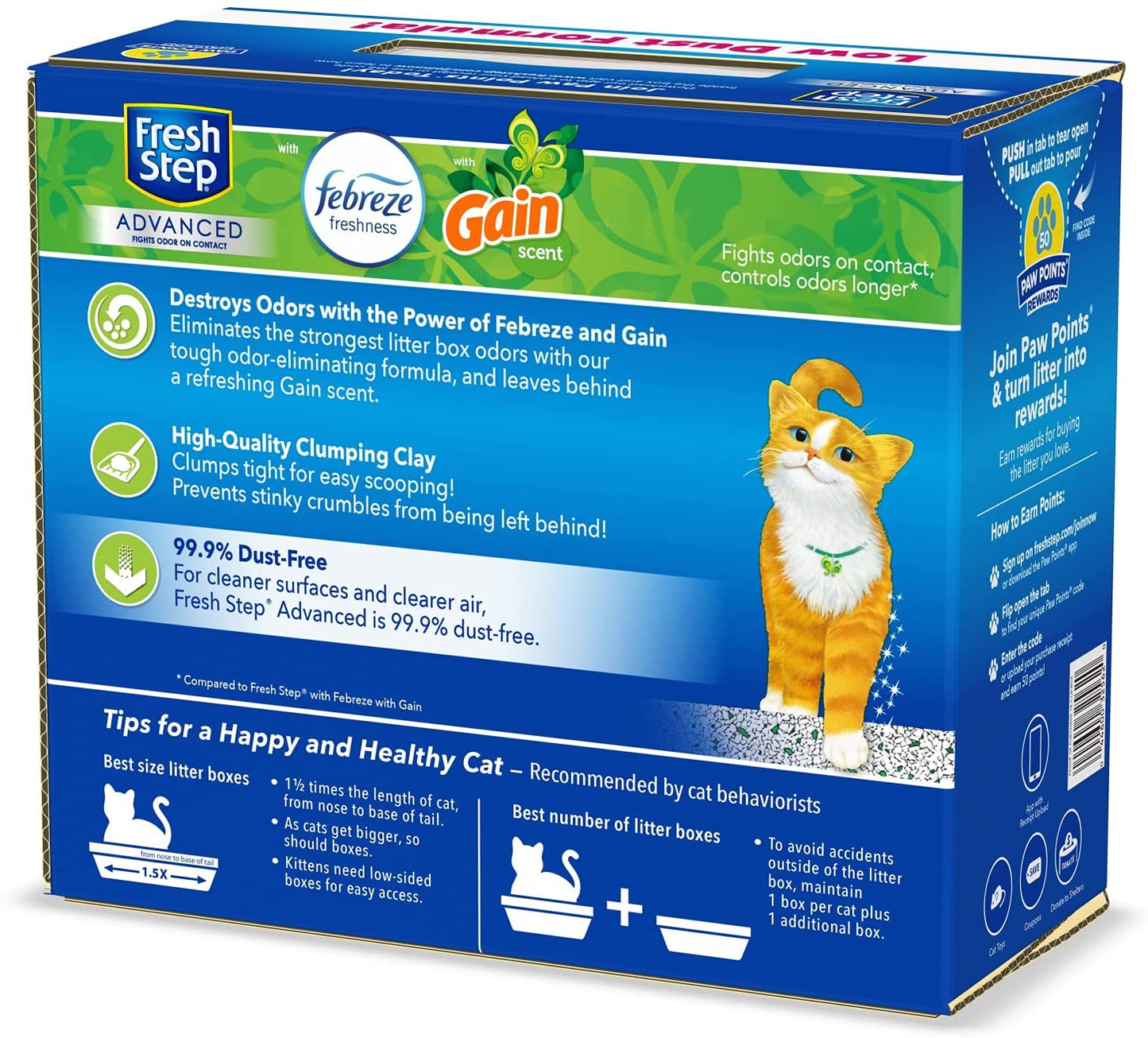 Fresh Step Advanced Cat Litter, Clumping Cat Litter, 99.9% Dust-Free, Gain Scent, 37 Lbs Total ( 2 Pack of 18.5 Lb Boxes) Animals & Pet Supplies > Pet Supplies > Cat Supplies > Cat Litter Fresh Step   