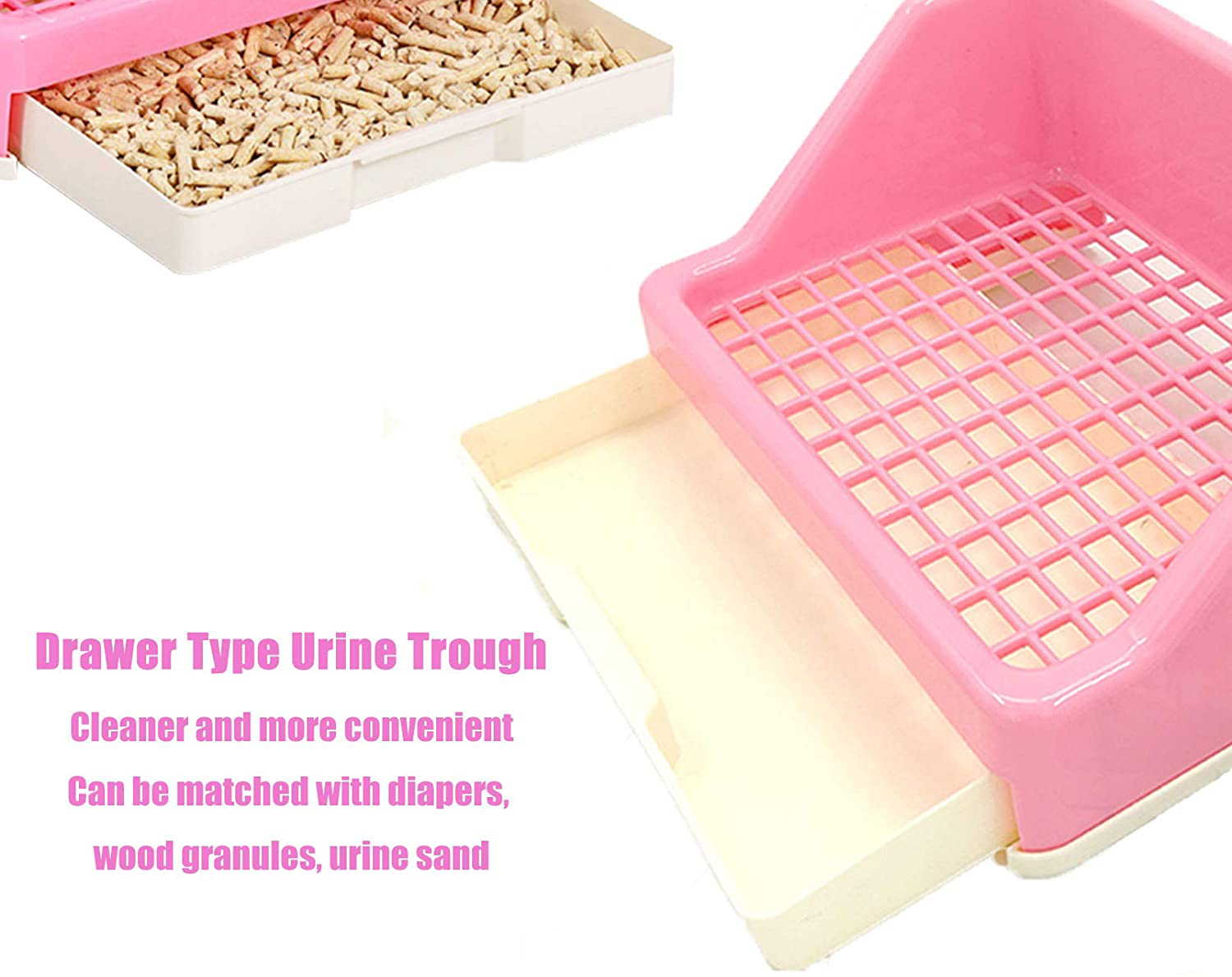 Hamiledyi 14 Pcs Rabbit Litter Box with Drawer Urinal Pad Pet Toilet Cage Trainer Corner Potty Cleaner Broom Brush Dustpan for Guinea Pigs Chinchilla Ferret Bunny Hedgehog Small Animals Animals & Pet Supplies > Pet Supplies > Small Animal Supplies > Small Animal Bedding Hamiledyi   