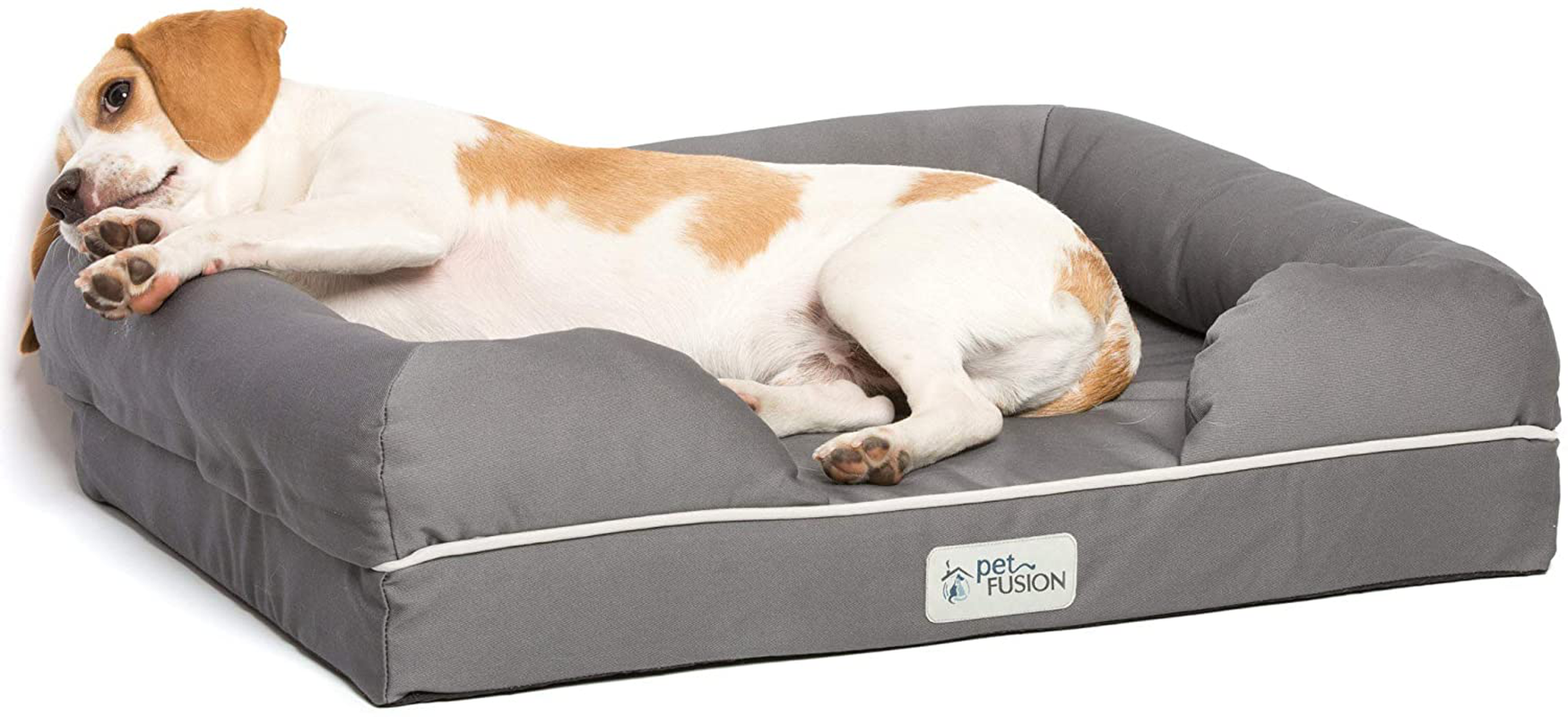 Petfusion Ultimate Orthopedic Dog Bed | Solid Certipur-Us Memory Foam | Multiple Sizes/Colors, Medium Firmness Bolster, Waterproof Liner, Breathable 35% Cotton Cover | Cert. Skin Safe | 3Yr Warranty Animals & Pet Supplies > Pet Supplies > Cat Supplies > Cat Beds PetFusion Slate Grey Small (25x20") 