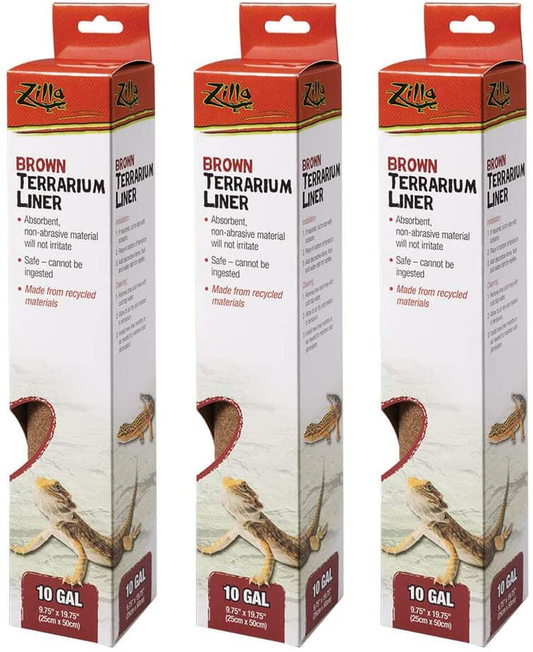 Terrarium Liner in Brown [Set of 3] Size: 10 Gallons Animals & Pet Supplies > Pet Supplies > Reptile & Amphibian Supplies > Reptile & Amphibian Substrates Zilla   
