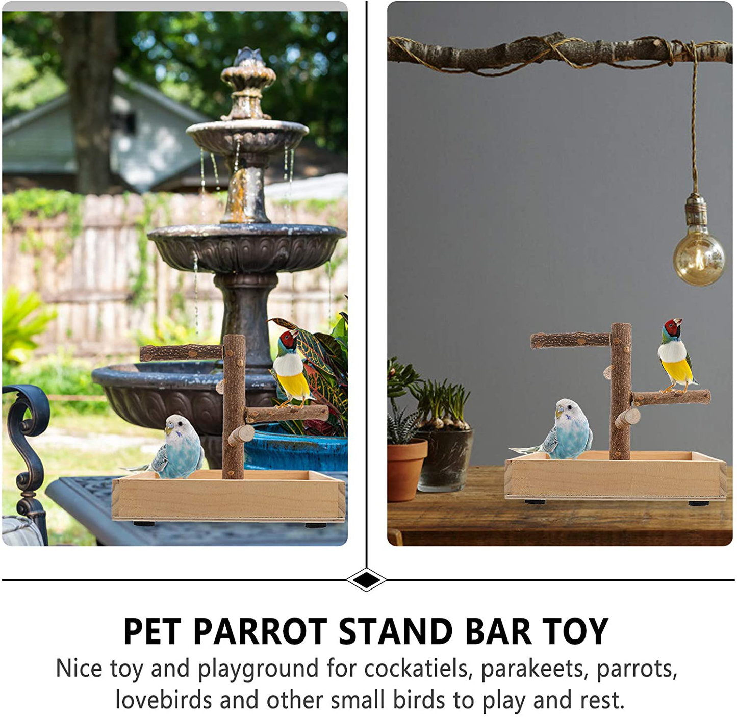 Scicalife Bird Perch Stand Portable Tabletop Training Playground Play Gym Bird Cage Toyaquarium Pipe Fittings