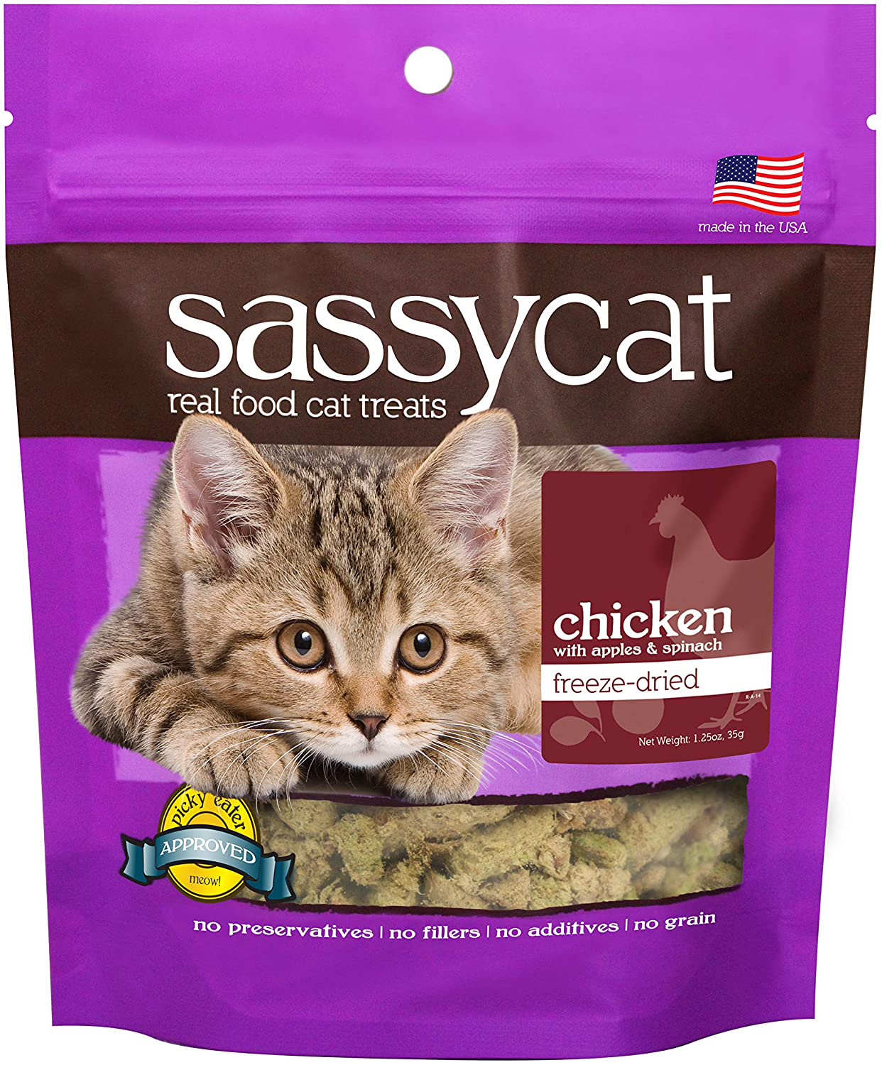 Herbsmith Sassy Cat Treats – All Natural Treats for Cats - Limited Ingredient Cat Treat Grain Free + Made in USA Animals & Pet Supplies > Pet Supplies > Cat Supplies > Cat Treats Herbsmith Chicken  