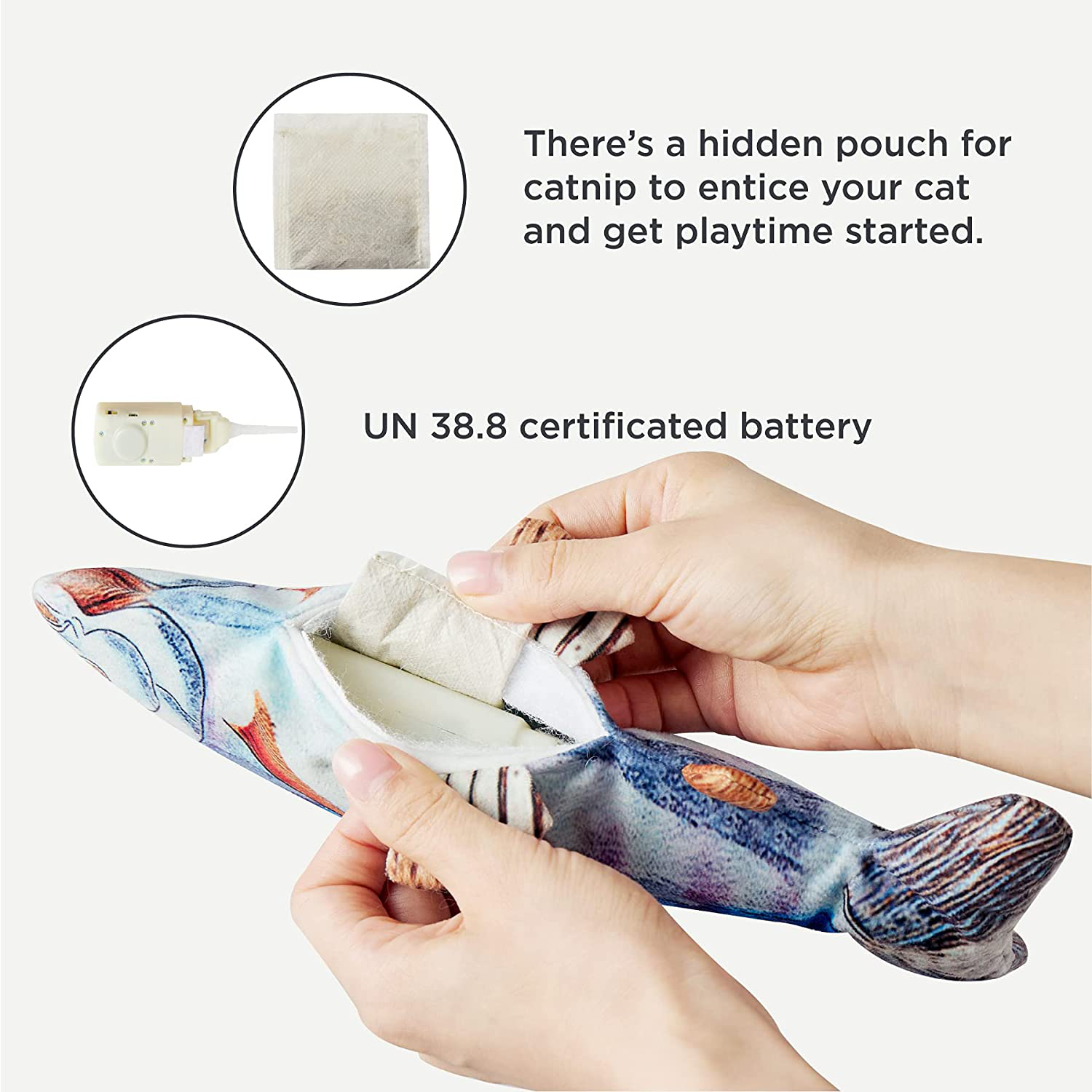 Lesure Electric Floppy Fish Cat Toy - Flopping Fish Toy for Dogs, Interactive Moving Cat Toys for Indoor Cats, Cat Exercise Toy with Catnip Packet Animals & Pet Supplies > Pet Supplies > Cat Supplies > Cat Toys Bedsure Comfy Pet   