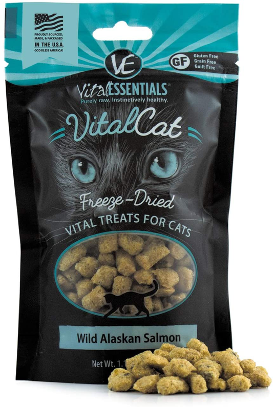 Vital Cat Freeze-Dried All-Natural Wild Alaskan Salmon Cat Treats, 1.1 Oz. Animals & Pet Supplies > Pet Supplies > Cat Supplies > Cat Treats Vital Essentials   