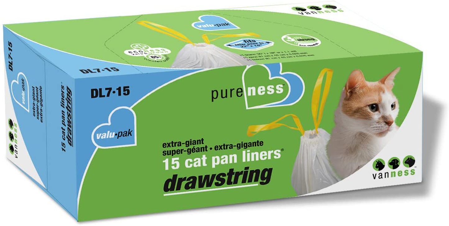 Van Ness Plastics Pure-Ness Extra Giant Drawstring Cat Pan Liners - Pack of 1