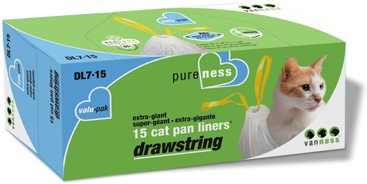 Van Ness Plastics Pure-Ness Extra Giant Drawstring Cat Pan Liners - Pack of 1 Animals & Pet Supplies > Pet Supplies > Cat Supplies > Cat Litter Box Liners VAN NESS PLASTIC MOLDING   