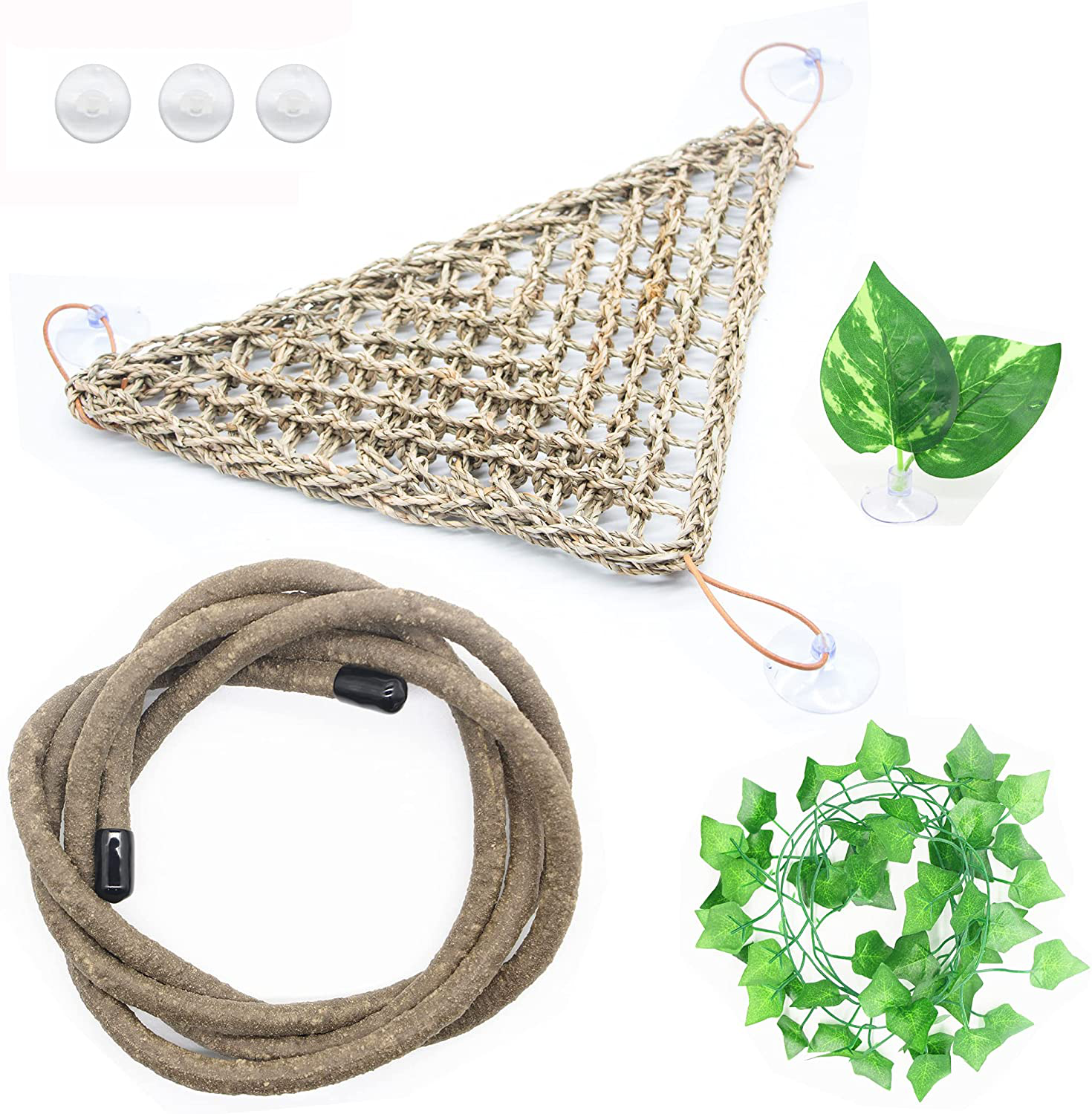 Duspro 10FT Reptile Vines for Climbing Bendable Branch for Reptile Natural  Moss Rope Jungle Decor for Bearded Dragon, Chameleon Tank Accessories