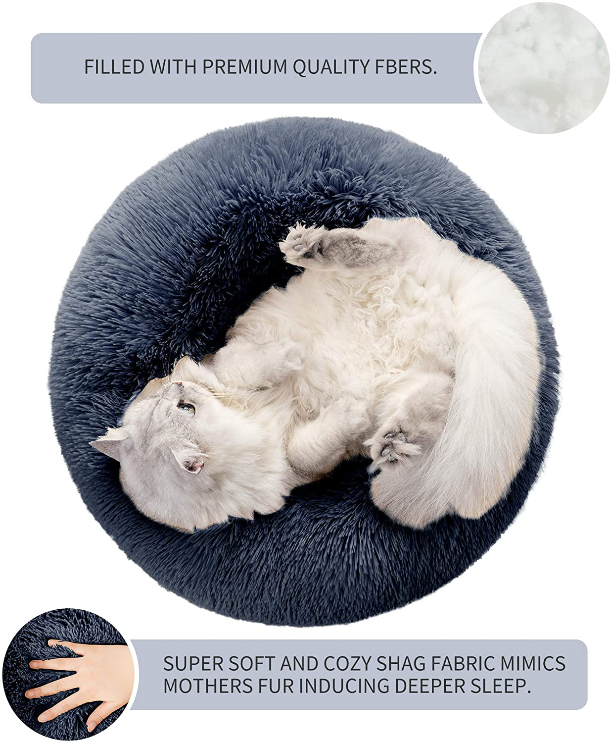 Love'S Cabin Cat Beds for Indoor Cats - Cat Bed with Machine Washable, Waterproof Bottom - Fluffy Dog and Cat Calming Cushion Bed for Joint-Relief and Sleep Improvement Animals & Pet Supplies > Pet Supplies > Cat Supplies > Cat Furniture Love's cabin   