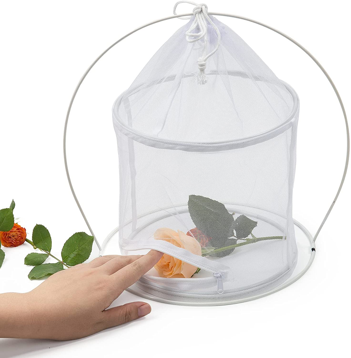 Cute Butterfly Habitat, Insect Mesh Cage, Caterpillar Enclosure, Critter Cage, Bug Terrarium 9.8 X 12 Inches Animals & Pet Supplies > Pet Supplies > Small Animal Supplies > Small Animal Habitats & Cages RESTCLOUD   
