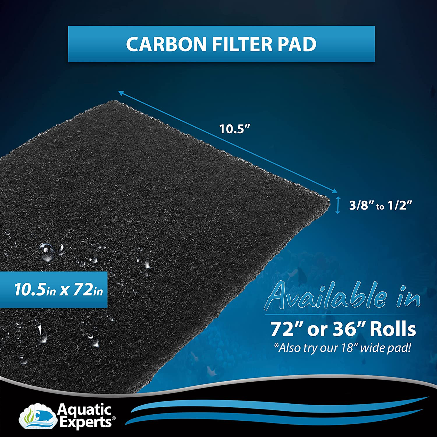 Aquarium Carbon Pad - Cut to Fit Carbon Infused Filter Pad Media for Crystal Clear Fish Tank and Ponds Animals & Pet Supplies > Pet Supplies > Fish Supplies > Aquarium Filters Aquatic Experts   