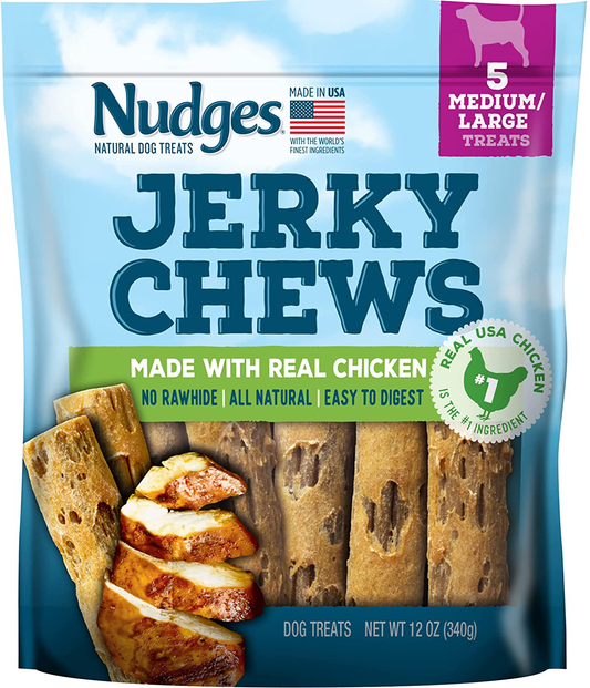 Nudges Natural Dog Treats Jerky Chews Made with Real Chicken Animals & Pet Supplies > Pet Supplies > Dog Supplies > Dog Treats Nudges Medium/Large Dogs  