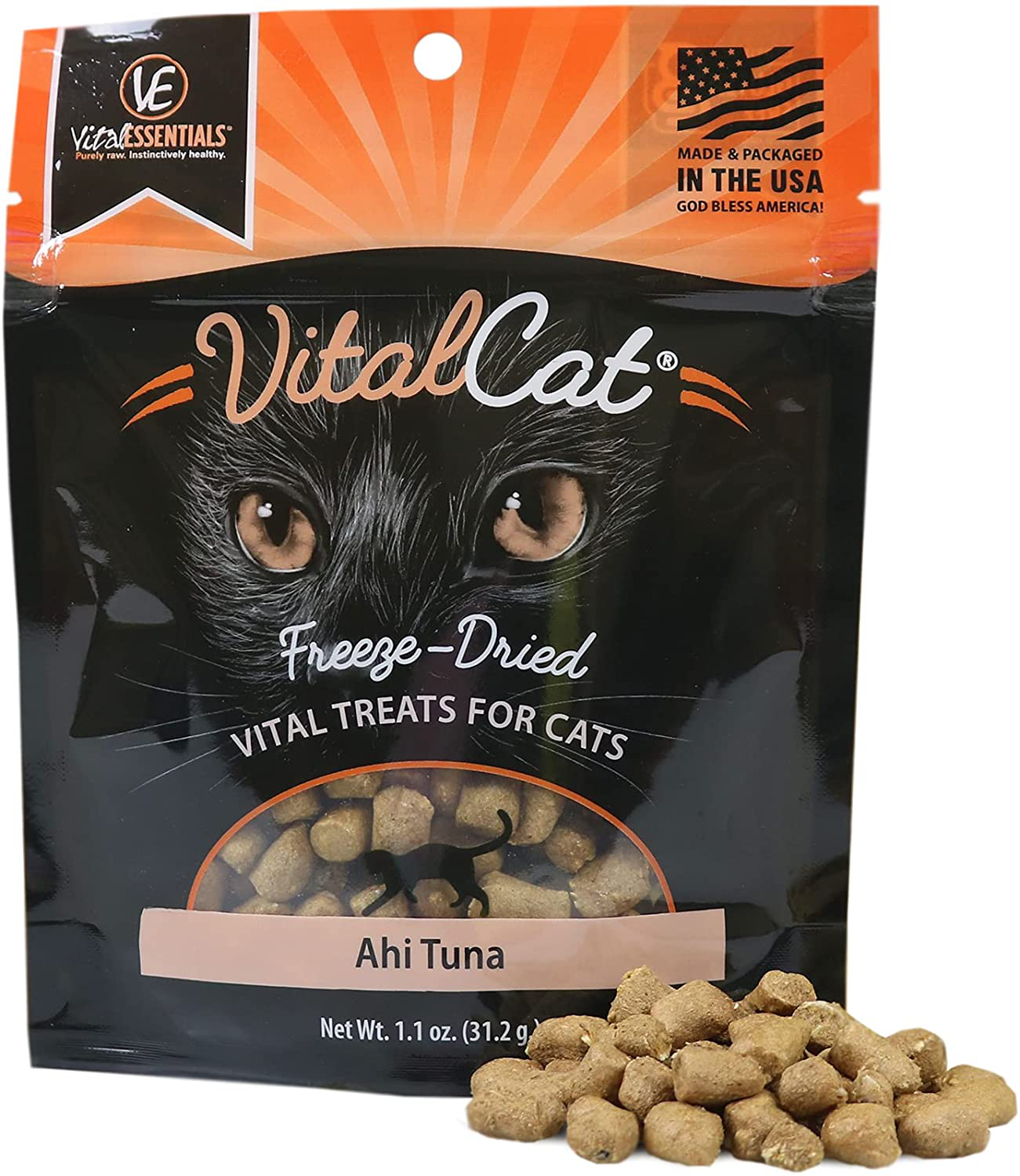 Vital Cat Freeze-Dried Ahi Tuna Cat Treats, 1.1 Oz,Brown,3756 Animals & Pet Supplies > Pet Supplies > Cat Supplies > Cat Treats Vital Essentials   