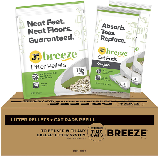 Purina Tidy Cats Breeze Litter System Bundle Pads + Pellets Refills