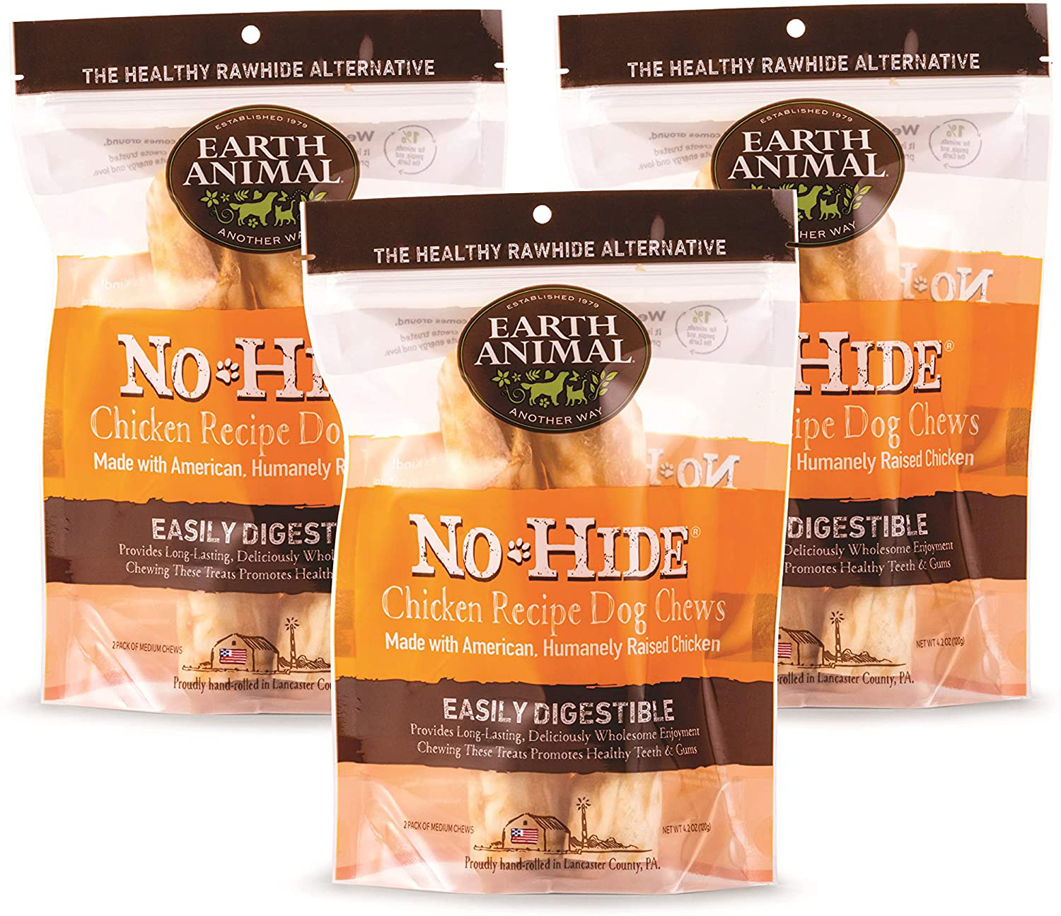 Earth Animal No-Hide Medium Flavored Rolls Natural Rawhide Alternative Dog Chew Treat for Medium Dogs Animals & Pet Supplies > Pet Supplies > Small Animal Supplies > Small Animal Treats EARTH ANIMAL   