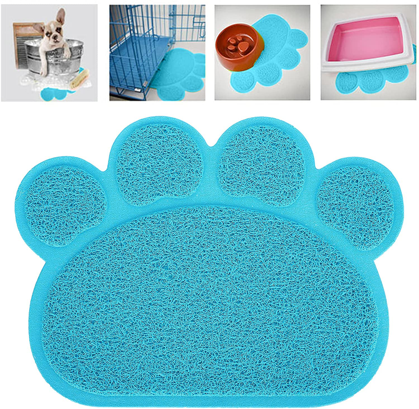 Gaeirt Cat Litter Mat, Kitty Litter Trapping Mess Mat Easy to Clean PVC Durable for Cat Litter Box for Crystal Litter for Small and Medium Pets(Sky Blue) Animals & Pet Supplies > Pet Supplies > Cat Supplies > Cat Litter Box Mats Gaeirt   