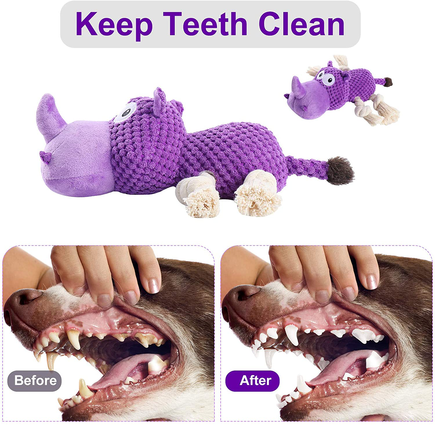 Squeaky Dog Toys Chew Toys for Dogs Plush Dog Toy Durable Interactive Tug of War Stuffed Dog Chew Toys for Puppy, Small, Middle, Big Dogs Teething Reducing Boredom Aggressive Animals & Pet Supplies > Pet Supplies > Dog Supplies > Dog Toys X-XDUN   